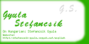 gyula stefancsik business card
